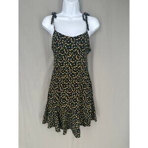 Wild Fable Dress Womens Small Black Lemon Print Mini Cottage Garden Euro Summer